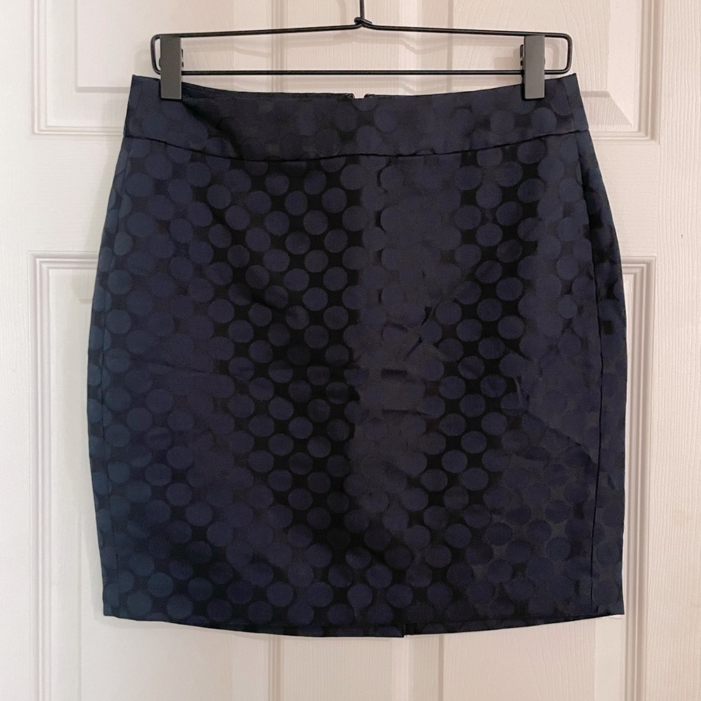 Banana Republic Elegant Navy Blue Polka Dot Skirt